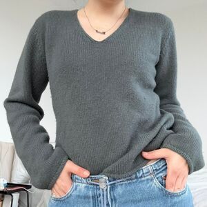 Armani Women's Grey and Black Jumper